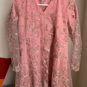 Net embroidery dress